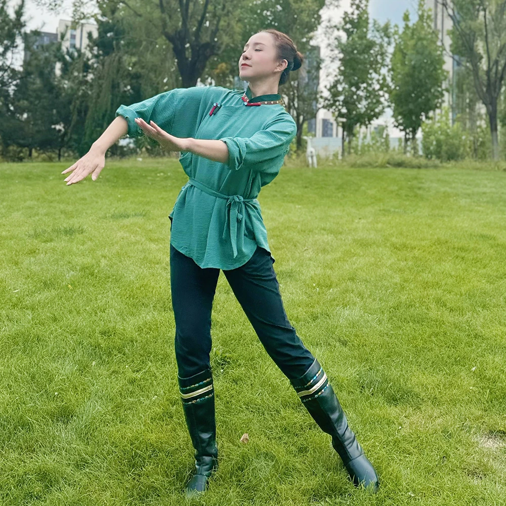 静静同款蒙古舞蹈服宽松上衣男女同款日常百搭蒙古袍女艺考表演服