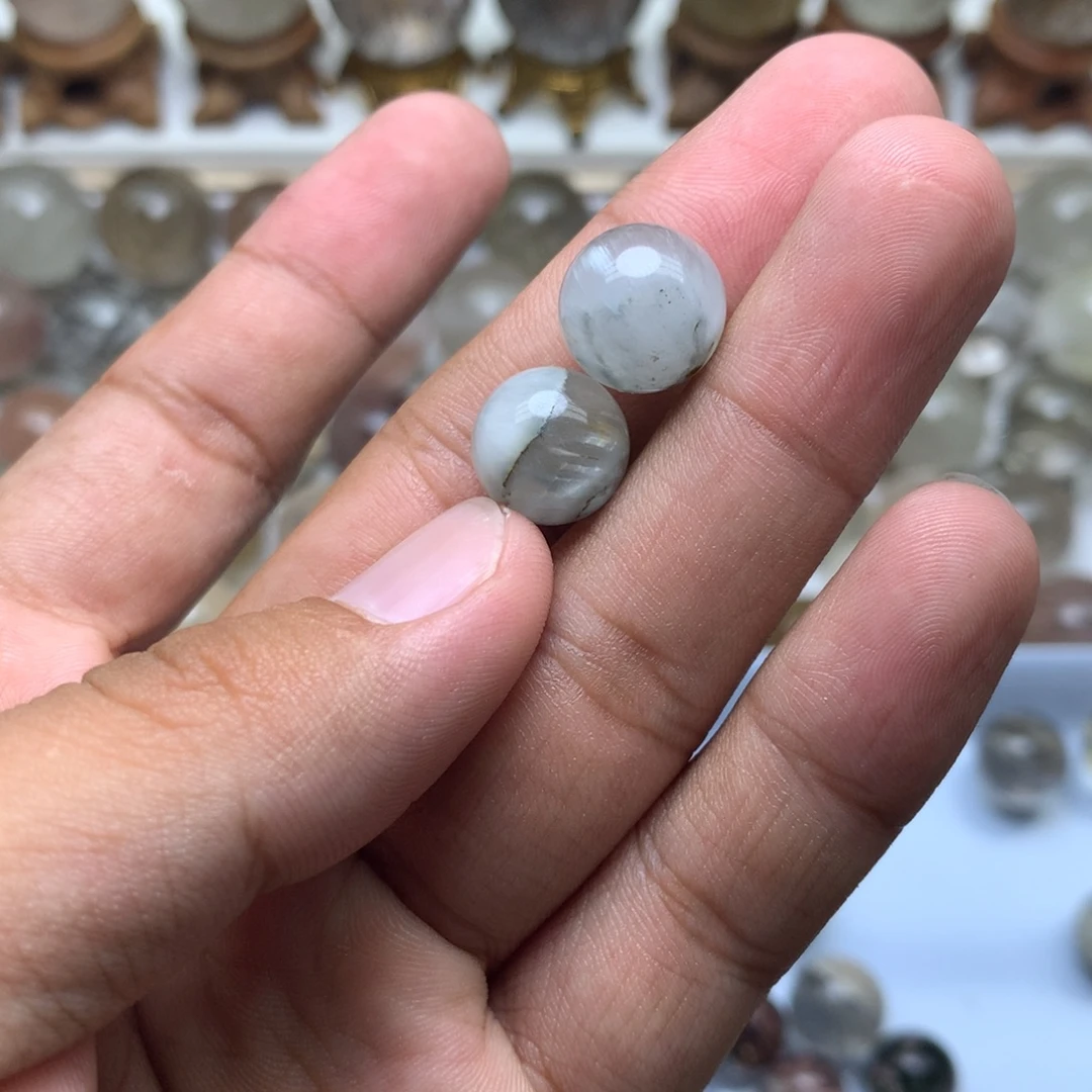 是***啊未镶嵌珠宝半成品水晶兔毛球