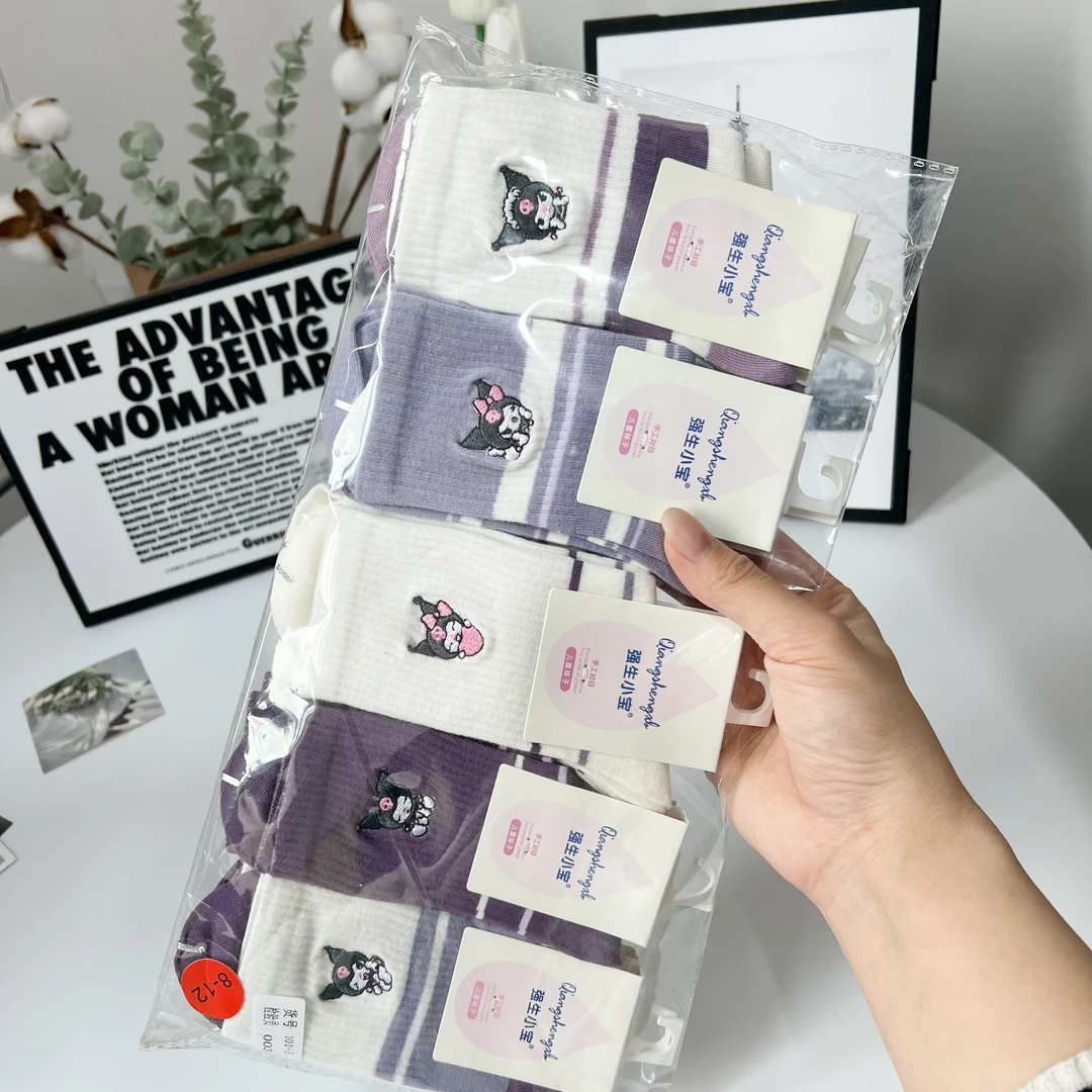 【无骨】四季卡通刺绣纯棉童袜10双