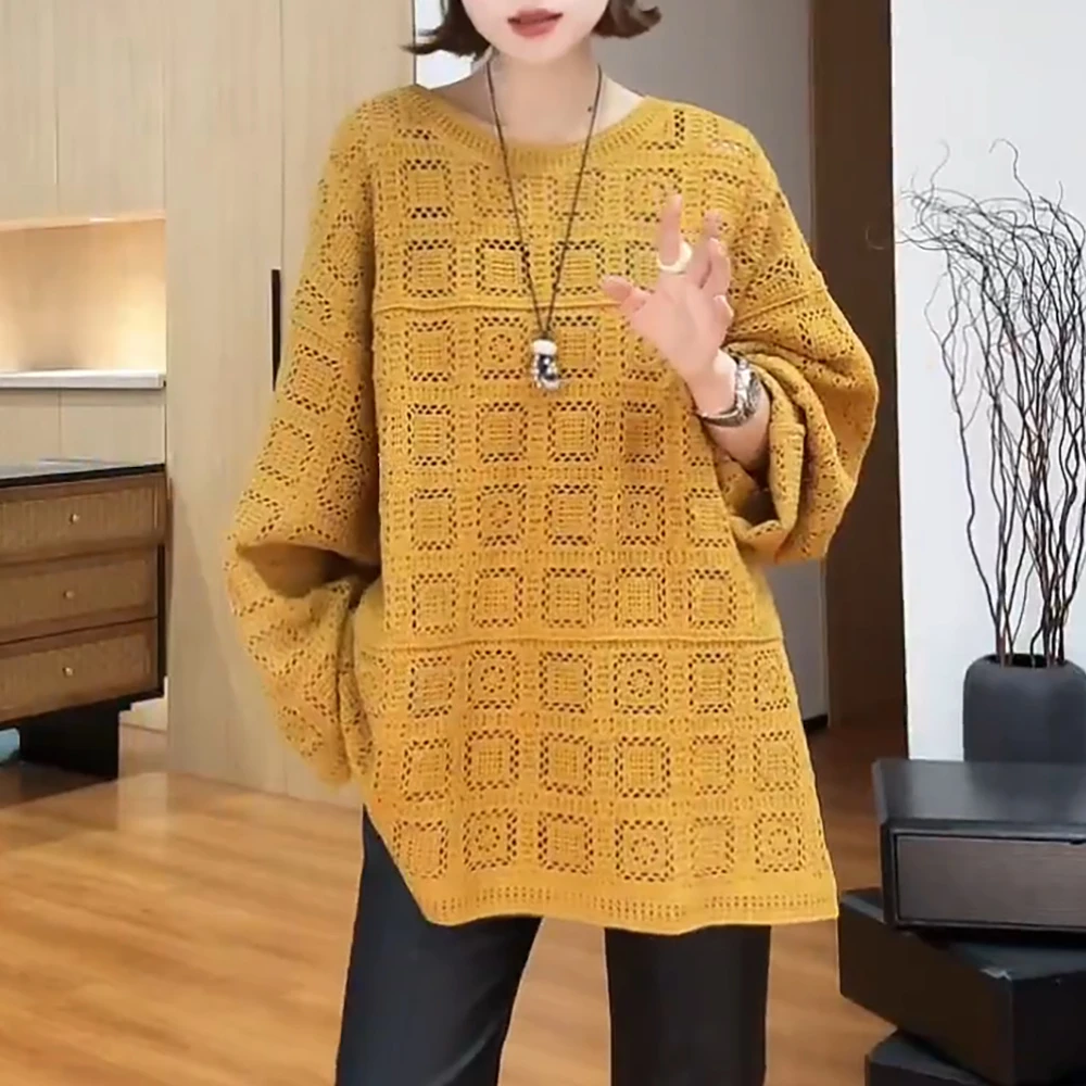 韩版纯色设计感长袖女2025秋季新款时尚显瘦气质甜美休闲针织上衣