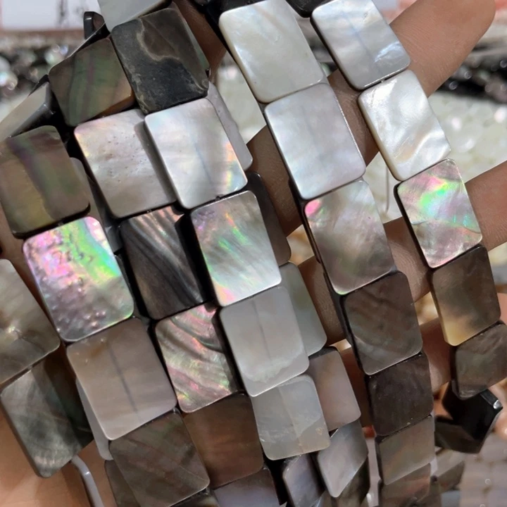 一条黑蝶贝长方形福利微瑕