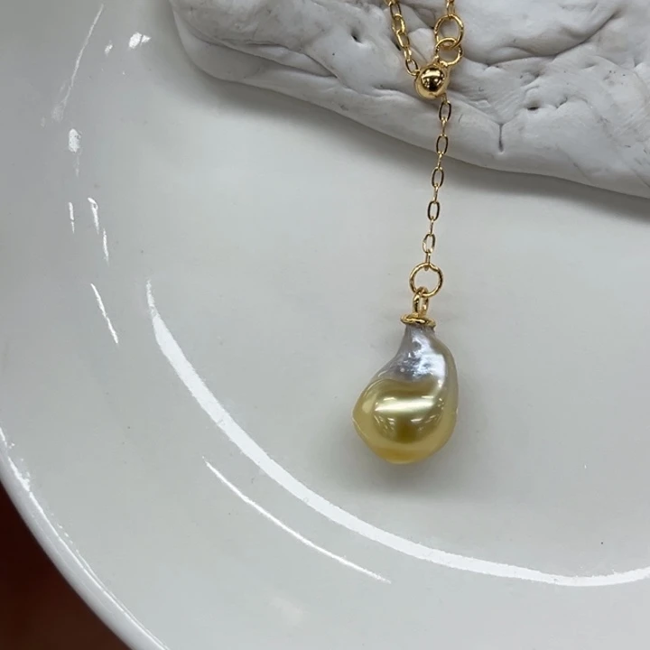 银S925镶嵌套链海水珍珠