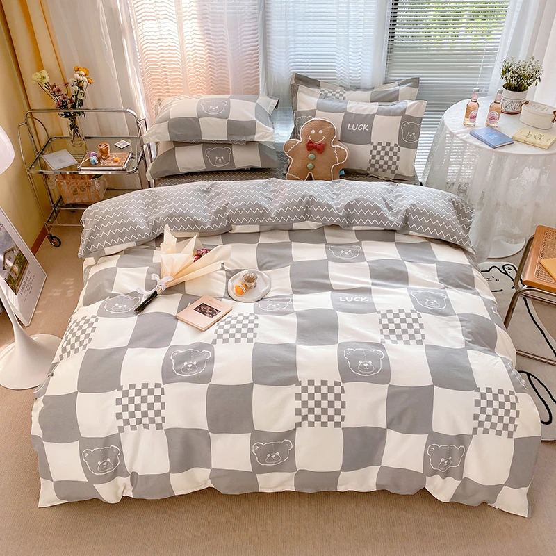 简约纯棉四件套床品全棉2026新款床上用品床单被套被罩宿舍三件套