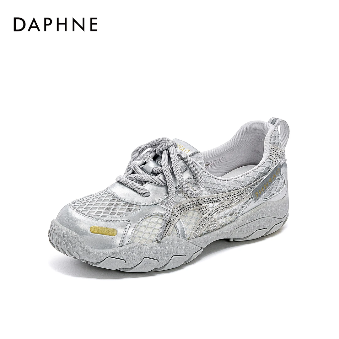 达芙妮2025年夏季新款时尚休闲鞋百搭透气网面轻便软底德训鞋女鞋