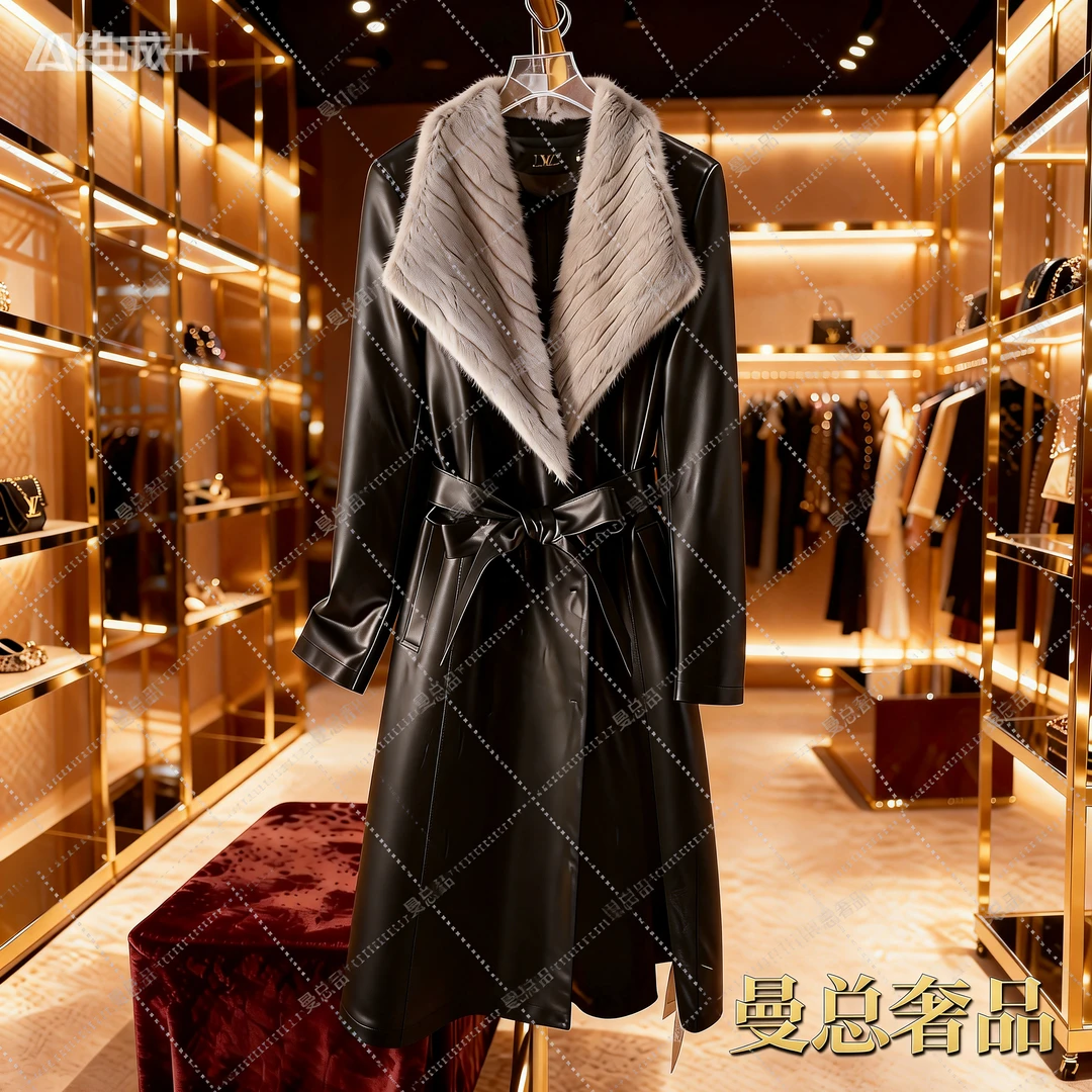 高端修身大毛领时尚简约风外套