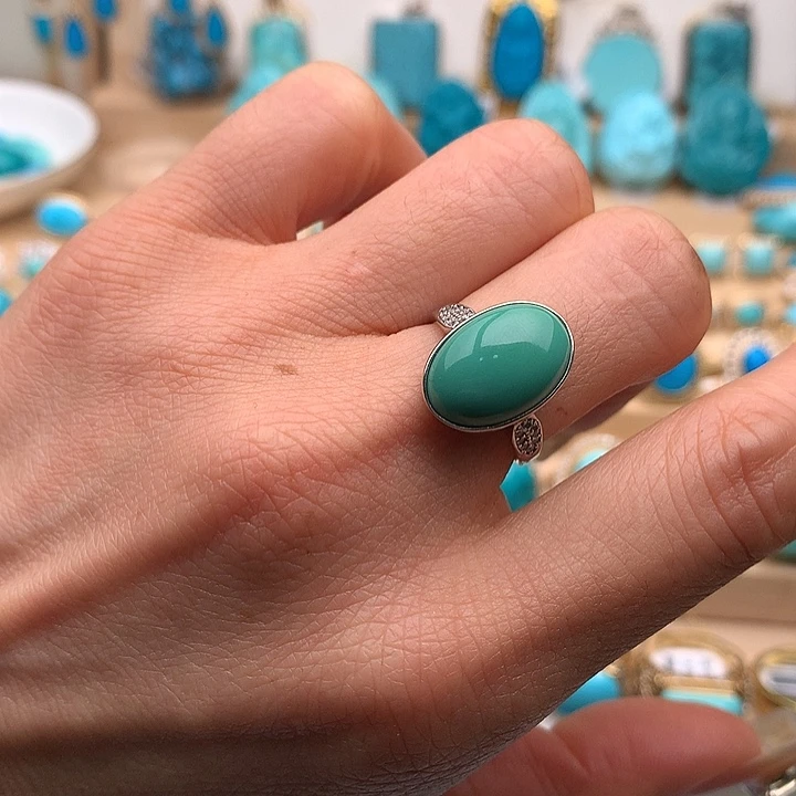 绿松石银S925镶嵌珠宝奇石