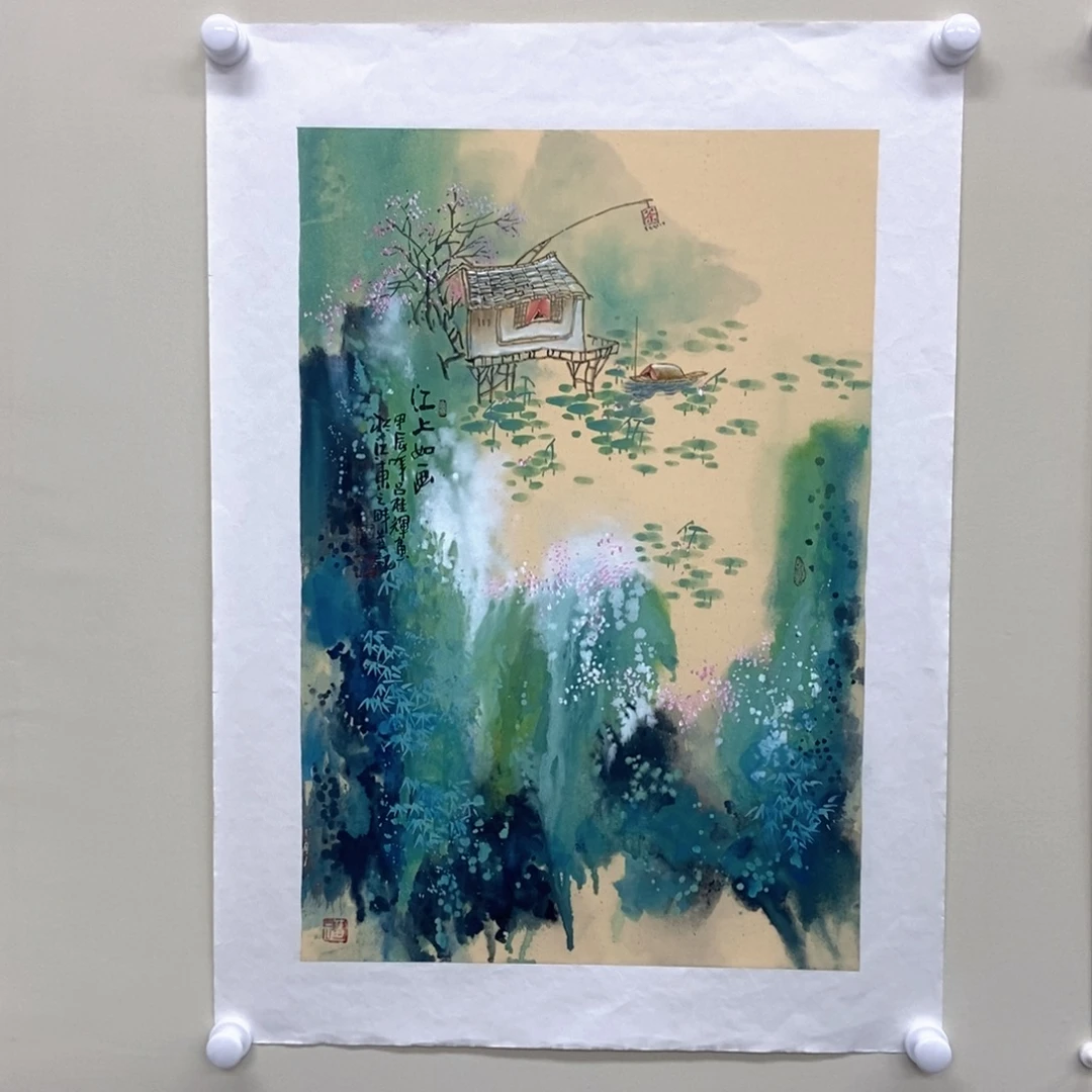 国画吕桂辉四尺三开精品佳作