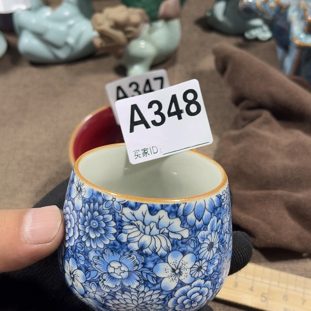 姥***戏瓷片茶摆件工艺品摆件666