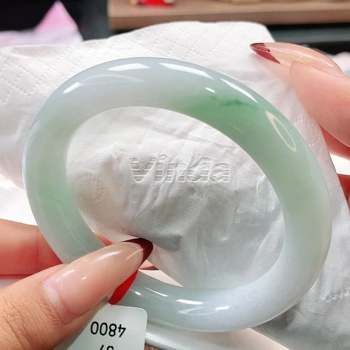 未镶嵌手镯翡翠老坑料一抹翠圆条