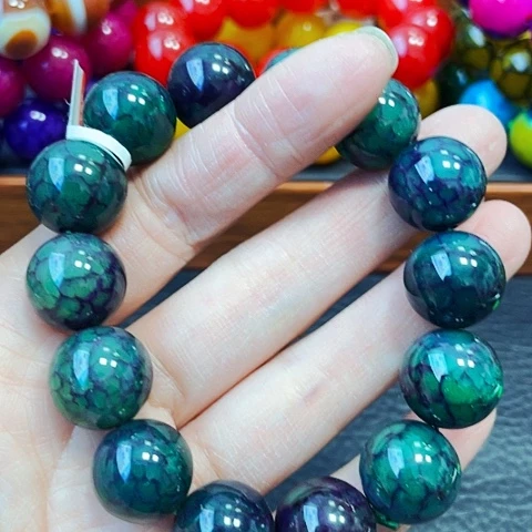 玛瑙/玉髓手链未镶嵌冰青紫龙鳞16