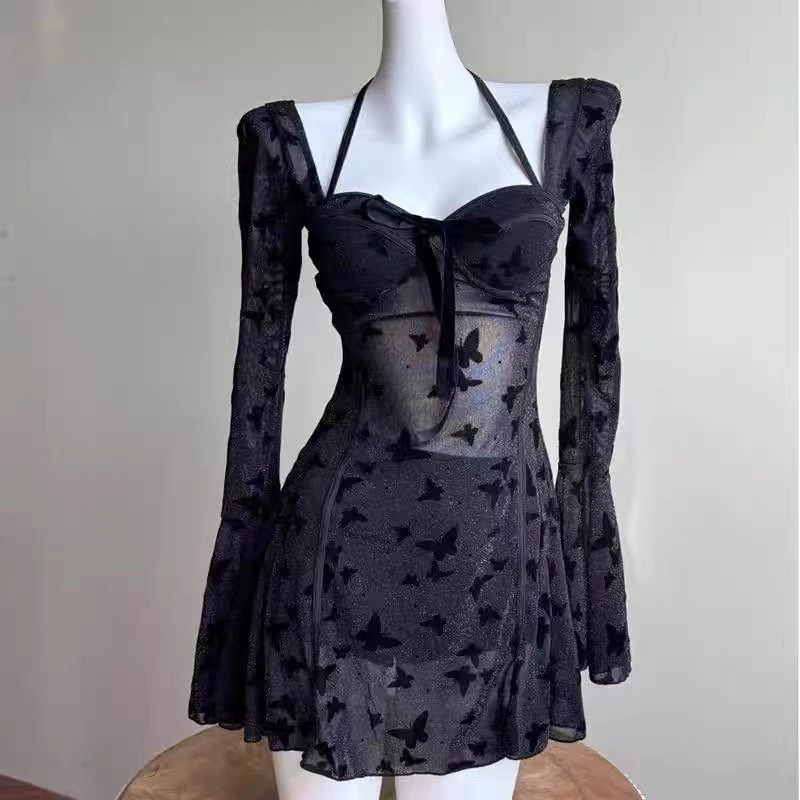 【黑蝴蝶】新款爆款显白遮肉高级感分体两件套钢托聚拢度假泳衣