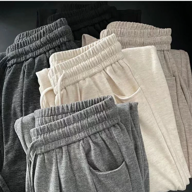 严选糯米显瘦阔腿裤女春秋高腰垂感长裤秋宽松直筒裤慵懒风糯米裤