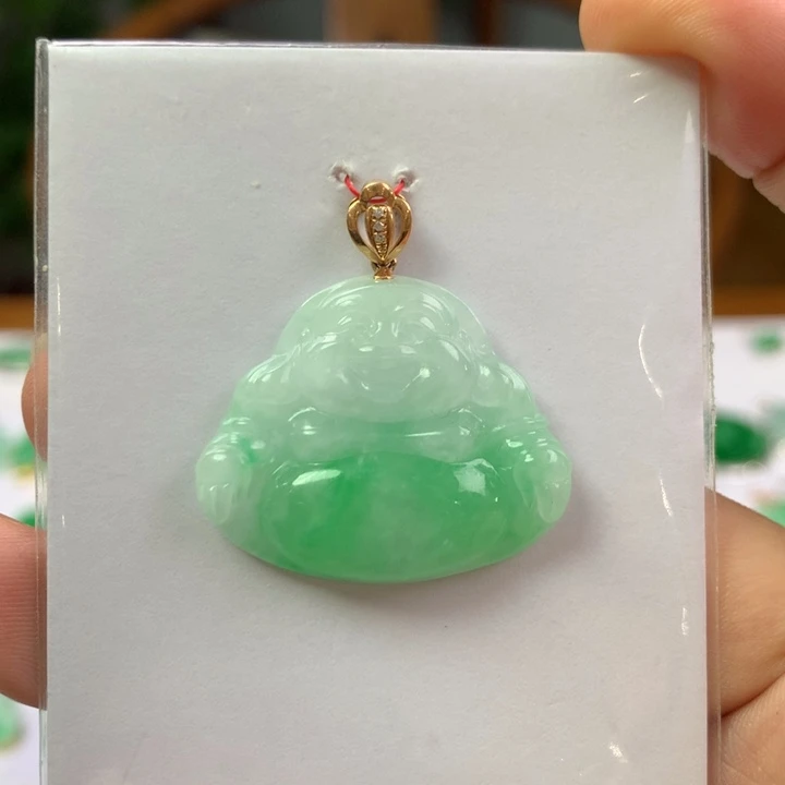 颈饰18K金镶嵌翡翠翡翠吊坠
