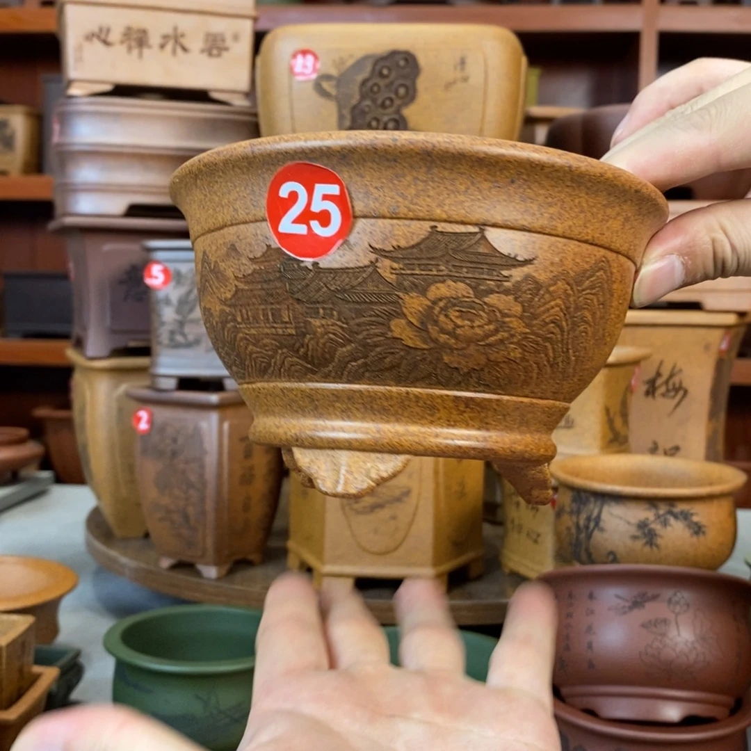 紫砂花盆盆景花盆小