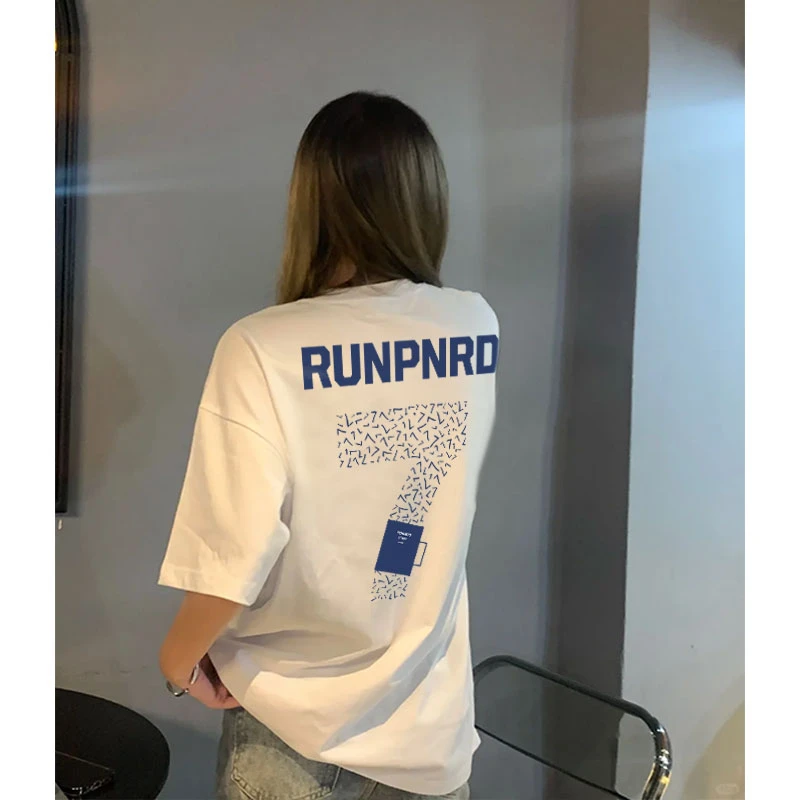 【纯棉】男女同款1097印花短袖T恤夏季简约百搭上衣时尚圆领情侣ins