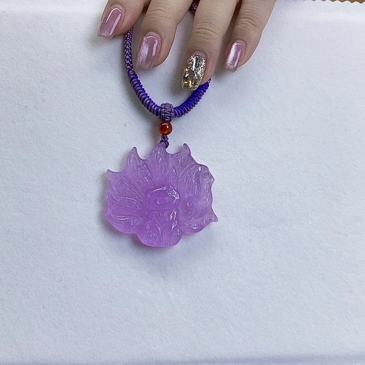 锂辉石紫锂辉高冰收藏级顶配凤九吊坠未镶嵌