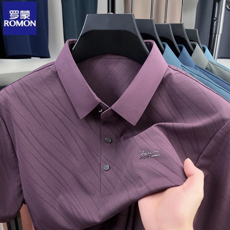 罗蒙短袖男T恤翻领商务休闲夏季Polo衫潮流百搭透气薄款半袖体恤