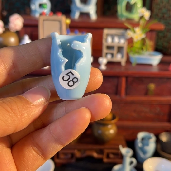 摆件微陶老王迷你花瓶