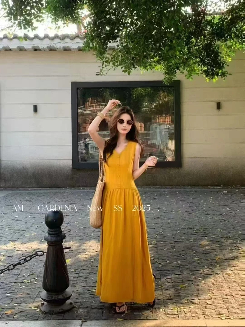 新疆包邮【25639】v领中长款连衣裙-裙长125