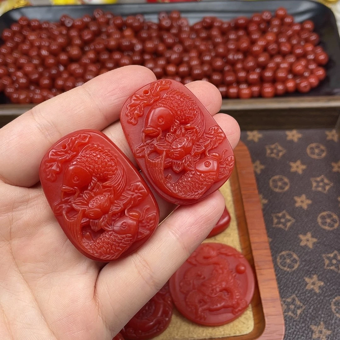 手链未镶嵌南红玛瑙19号锦鲤牌