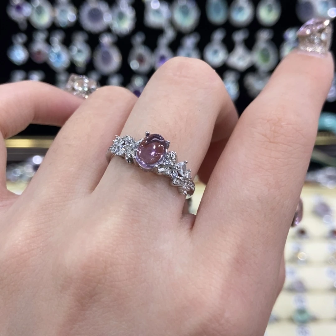 戒指紫晶银S925镶嵌