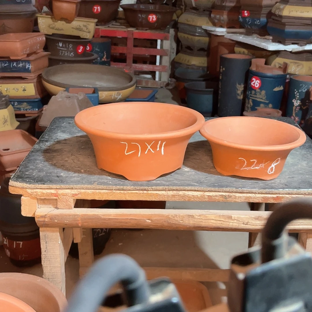 紫砂花盆四角碗盆两个