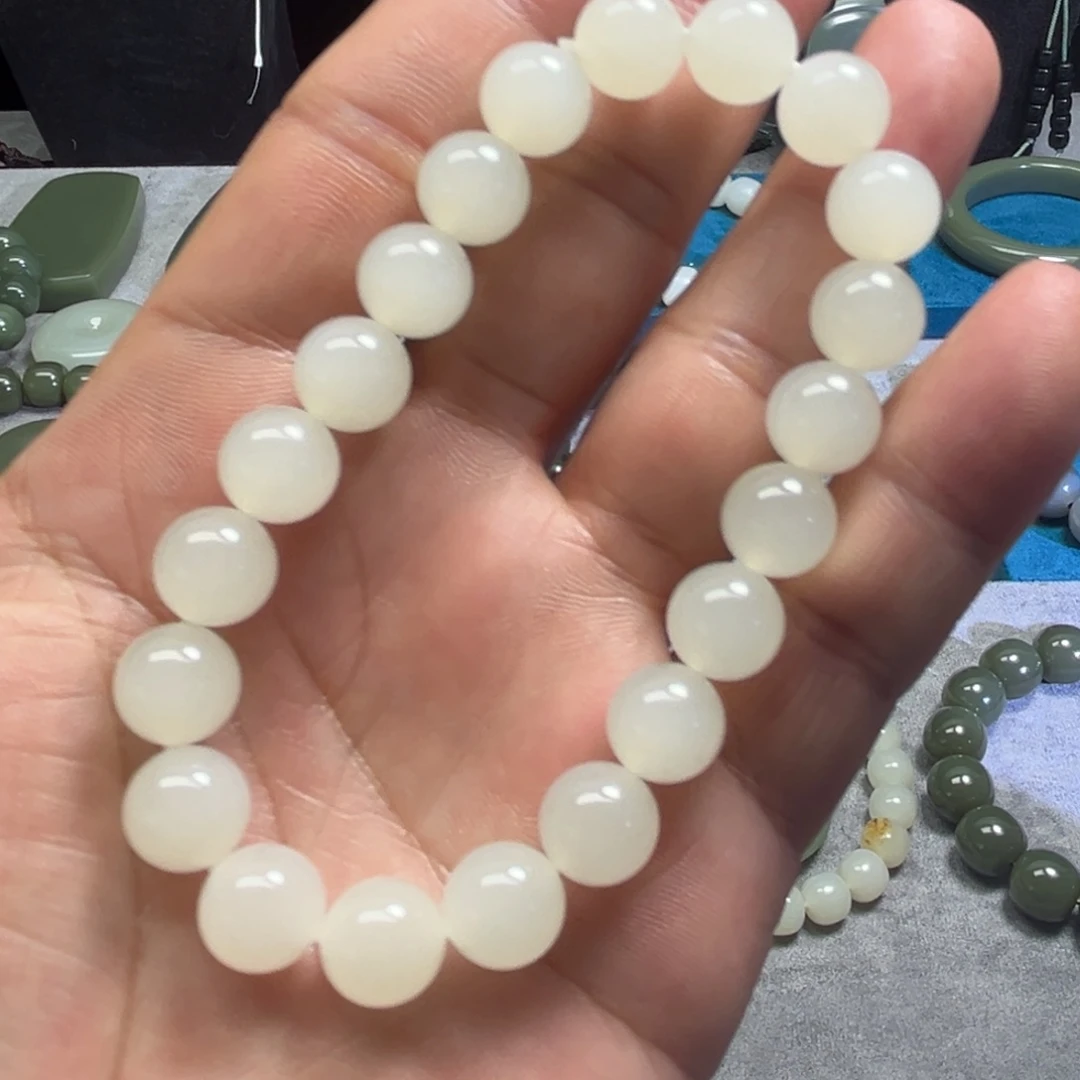 和田玉未镶嵌手链白玉卡10