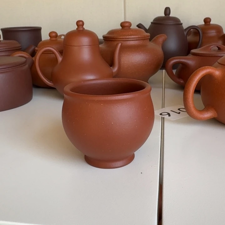 紫砂茶壶紫泥杯子60cc