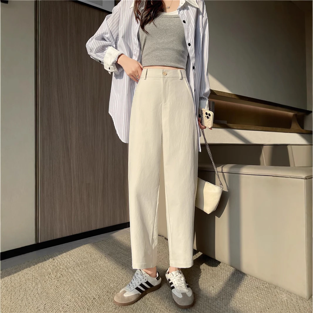 超太棉九分裤女2025春秋新款高腰垂感显瘦收腰直筒裤小个子休闲女