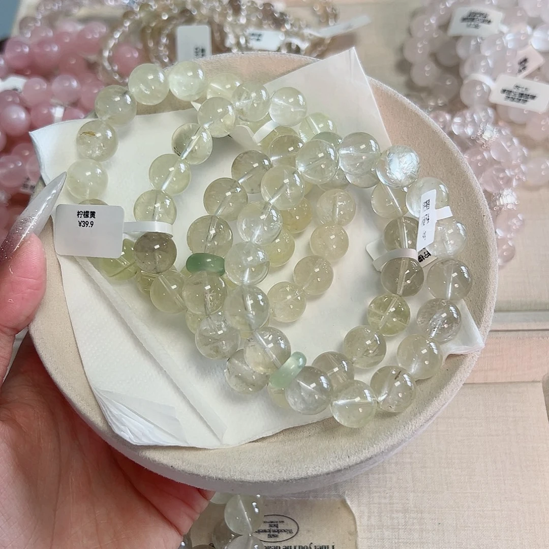 水晶手链未镶嵌柠檬黄12m