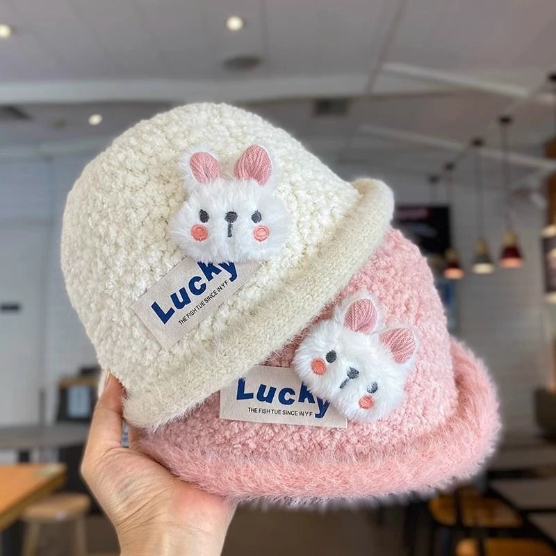 儿童宝宝帽子春秋冬季韩版洋气婴儿针织水桶女童时尚加厚渔夫帽zy