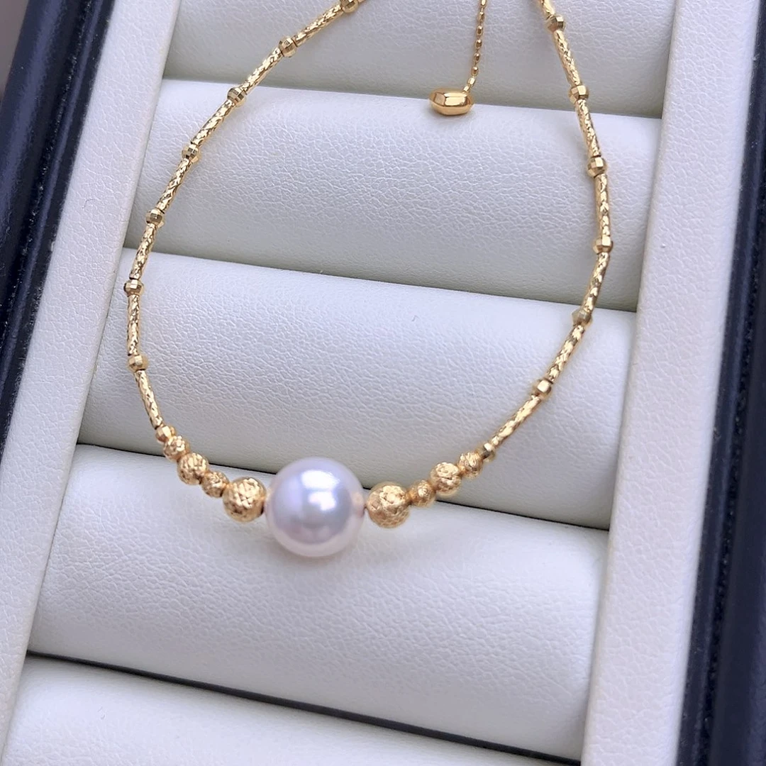 手链海水珍珠18K金镶嵌