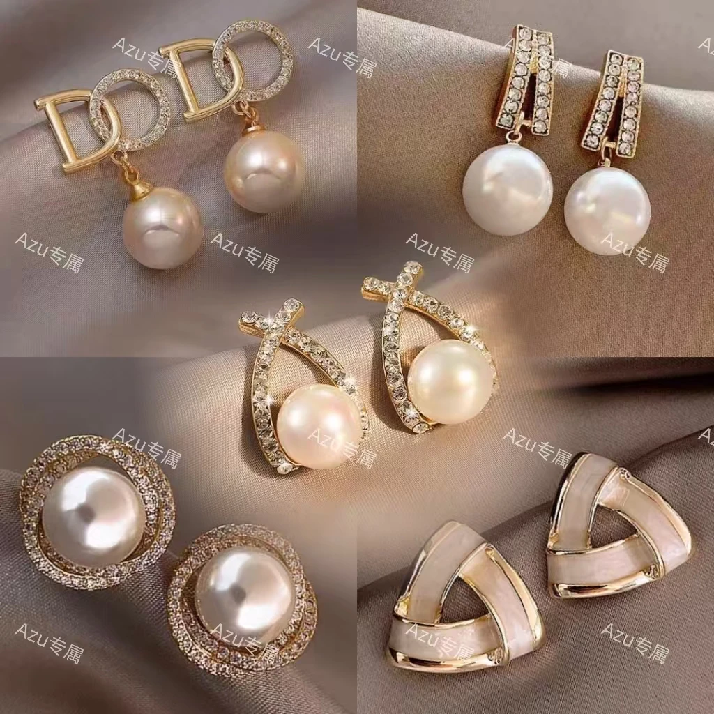 铜合金耳饰【5件套】时尚法式高级感925银针轻奢耳环耳钉组合QB