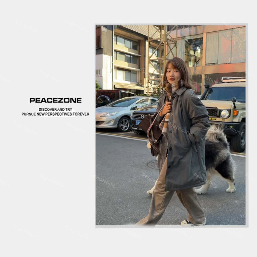 Peacezone 【风衣羽绒】90白鸭绒 日系风格 设计款羽绒服