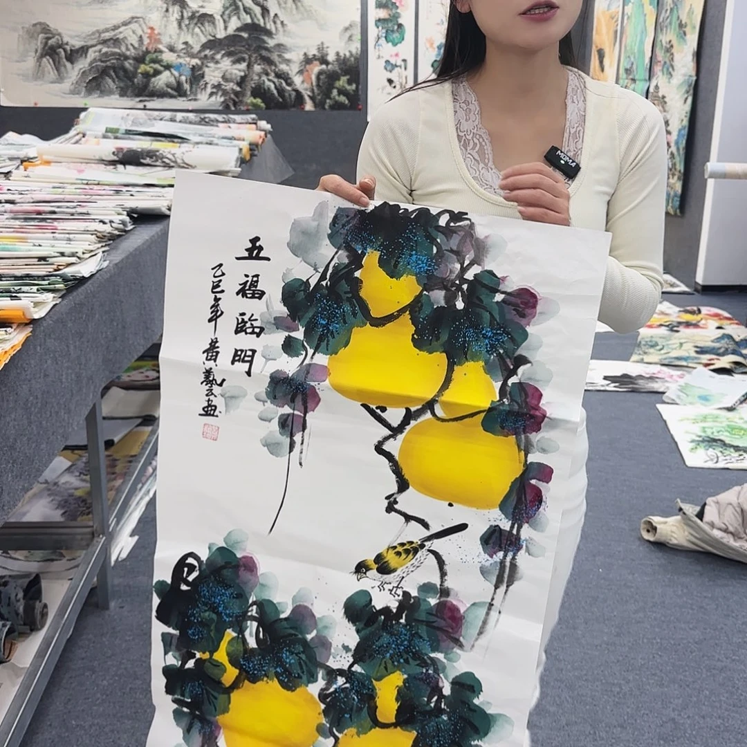 国画作品小姐姐放漏中