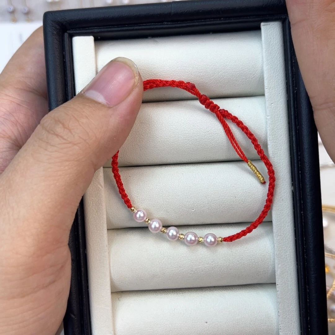 海水珍珠手绳18K金镶嵌珍***茶