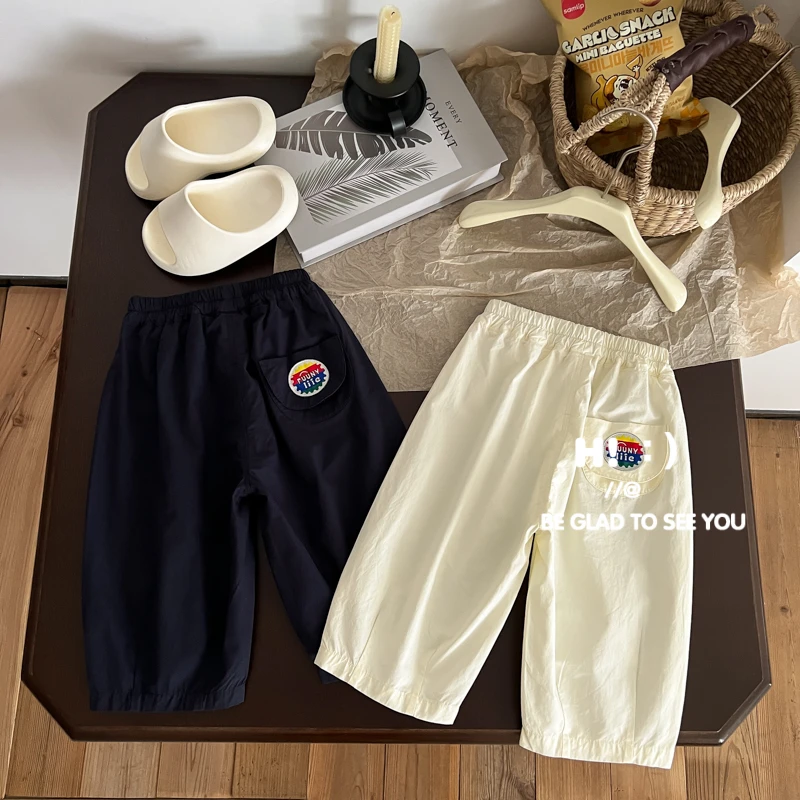 现货【百分百棉】郝叔童品夏季限定高货2025男童棉布九分裤潮HI5261