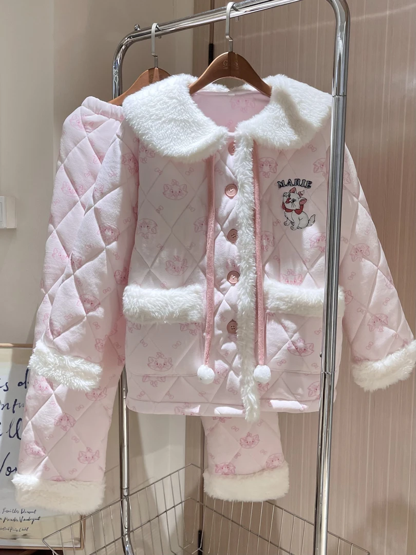 【DMXJ大梦想家】软萌可爱卡通夹棉睡衣女秋冬季新款加厚家居服套装