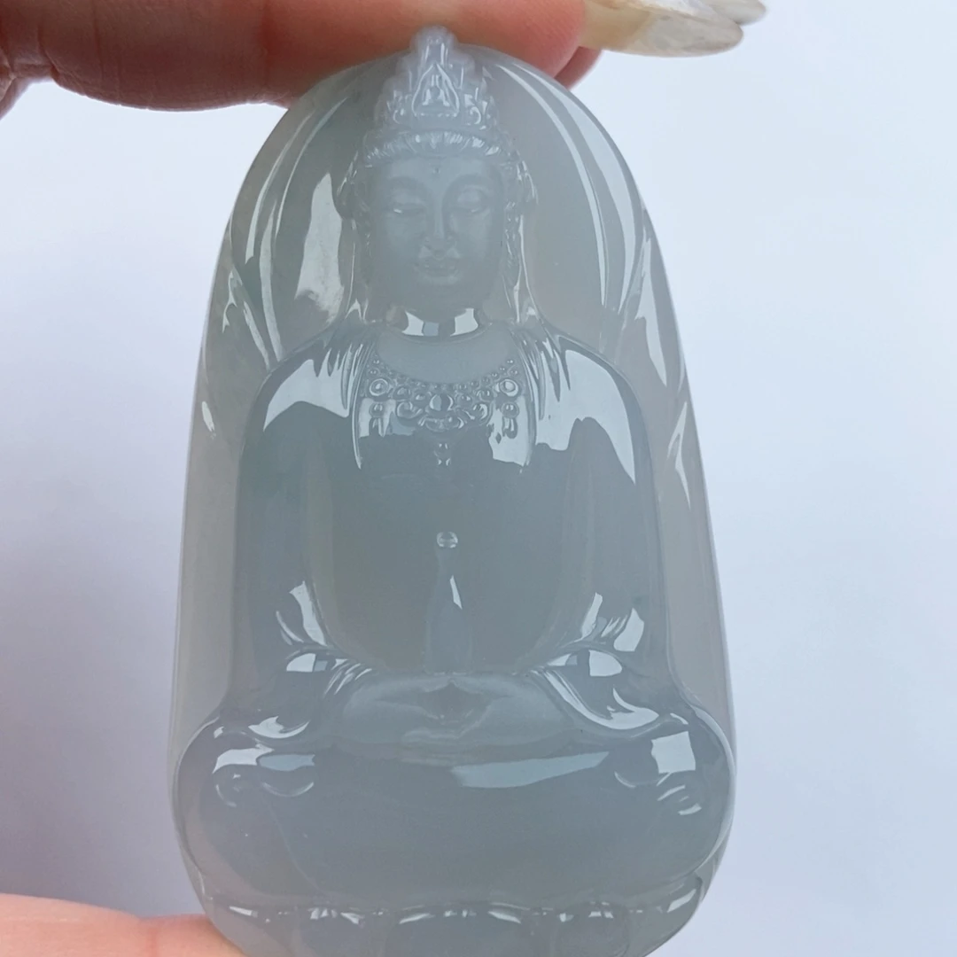 翡翠未镶嵌颈饰素衣观音