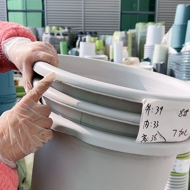 塑料瑕疵四季盆8#灰白色3个无托