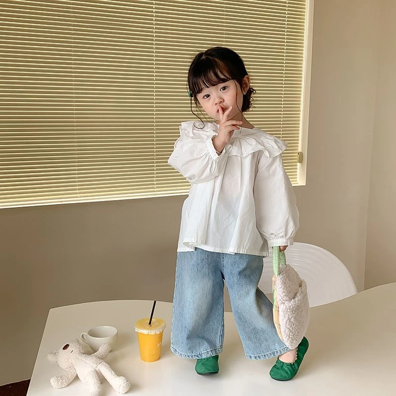 0003女童衬衣女宝2025秋洋气时髦儿童儿童衬衫秋季娃娃衫上衣新款