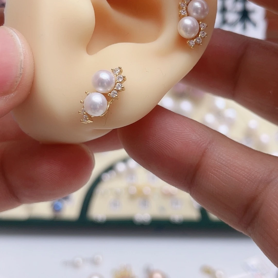 *****耳饰银S925镶嵌淡水珍珠