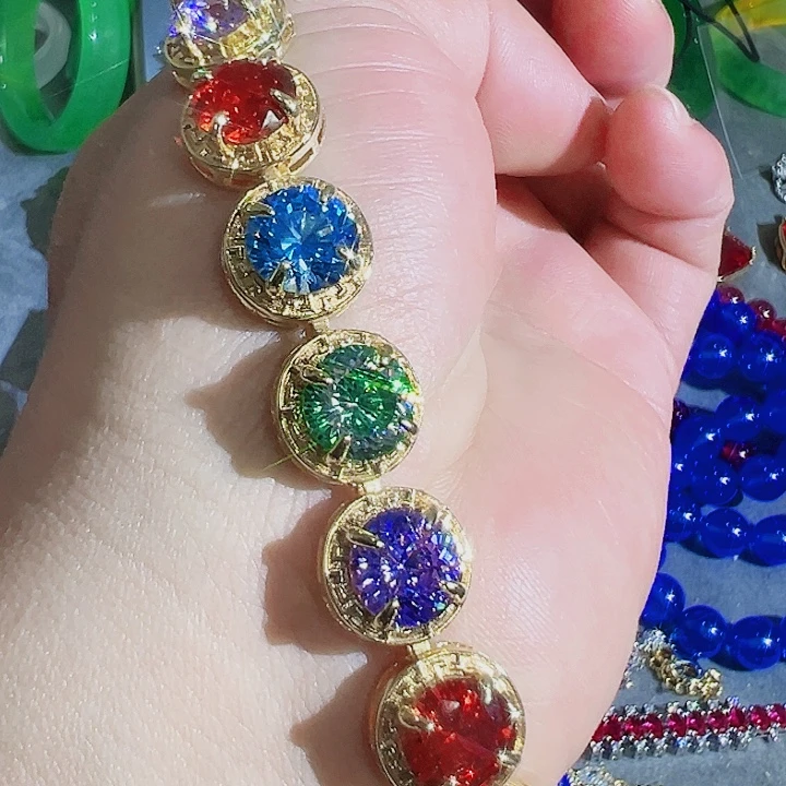 钨金红色蓝色满钻镶嵌