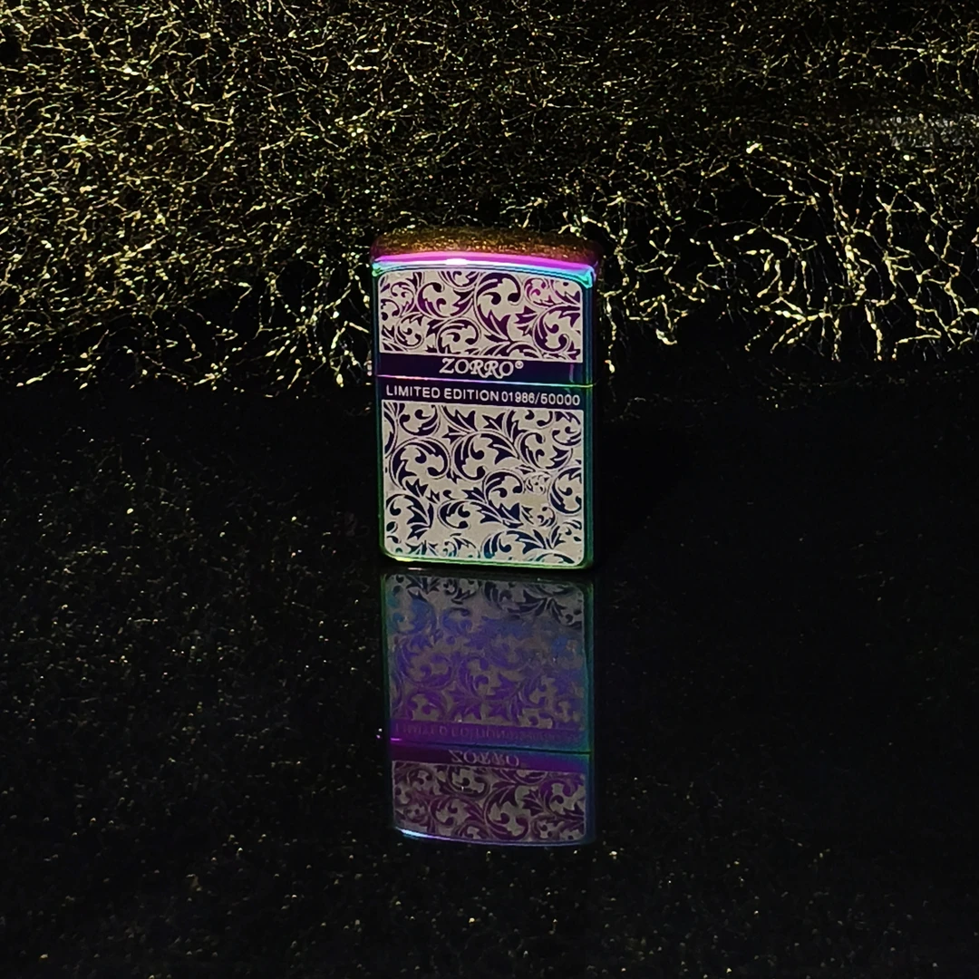 幻彩唐草花纹防风设计男士礼物高档砂轮打火机【新机不带油】