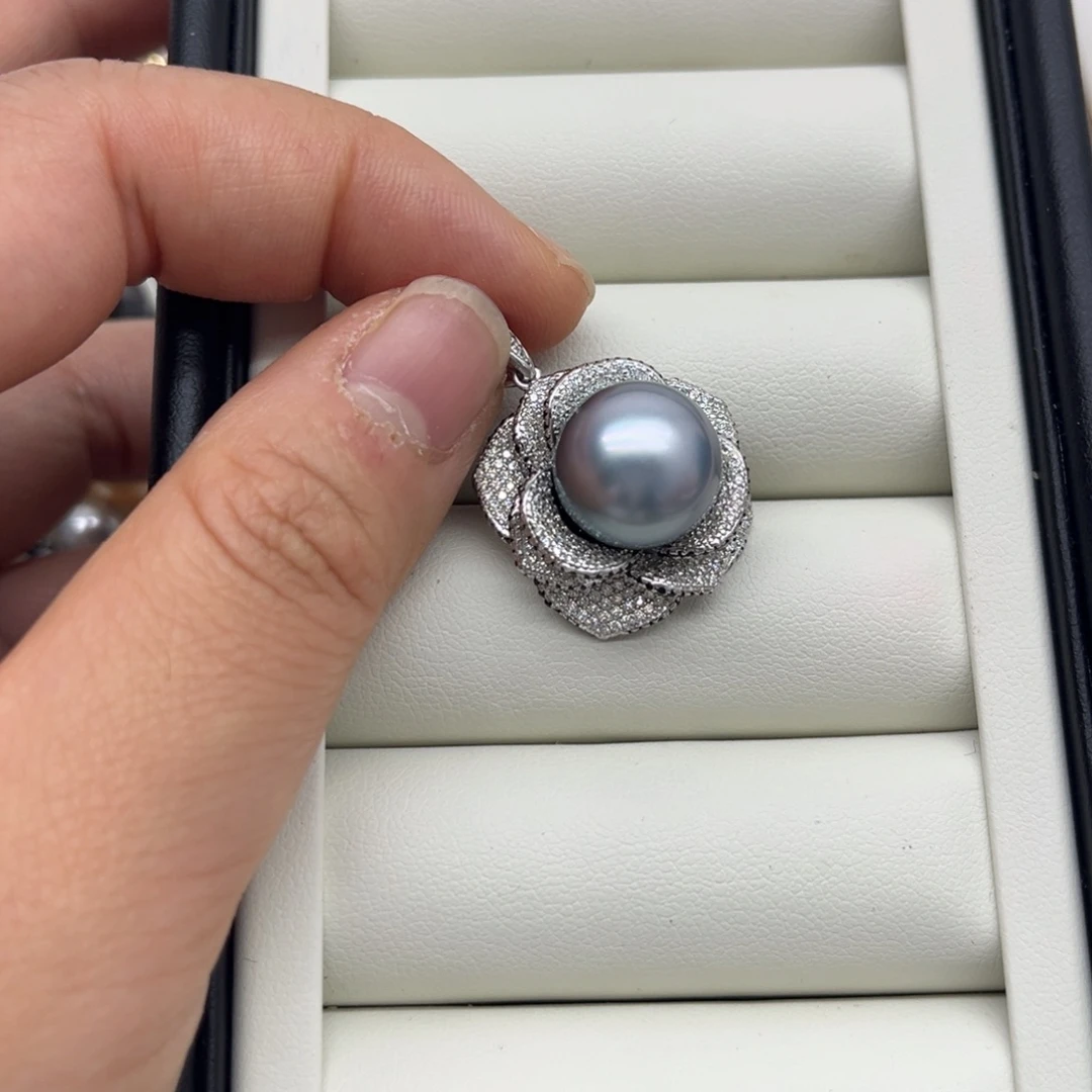 银S925镶嵌戒指海水珍珠