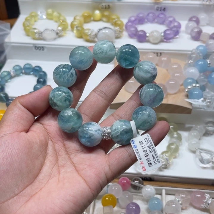 水晶手链未镶嵌绿羽毛500