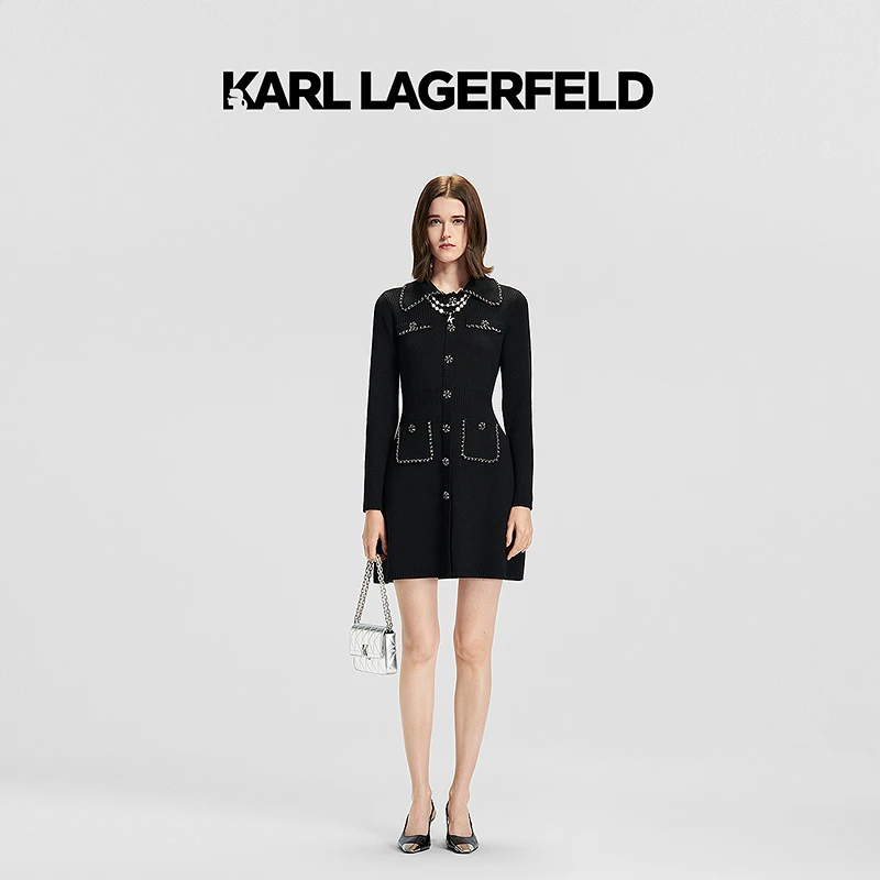 【丽公主专属】KARL LAGERFELD 春款针织连衣裙老佛爷M21E1325