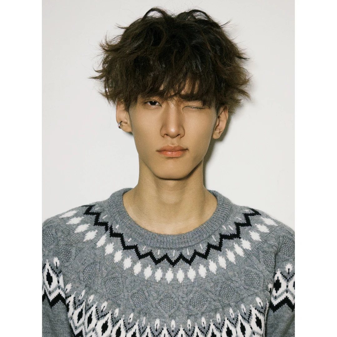 miu系费尔岛针织毛衣男女秋冬季慵懒风宽松潮流百搭圆领菱形衣服