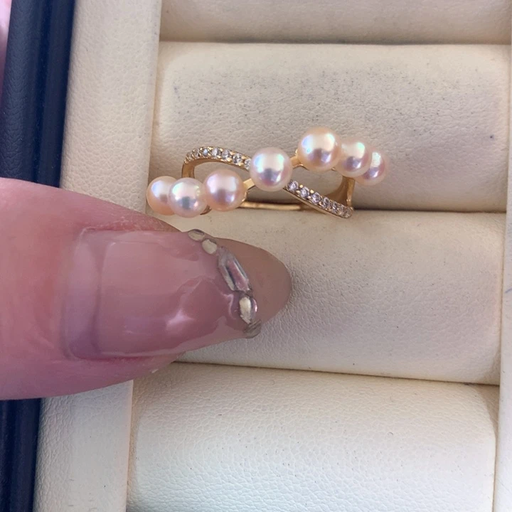 银S925镶嵌戒指海水珍珠