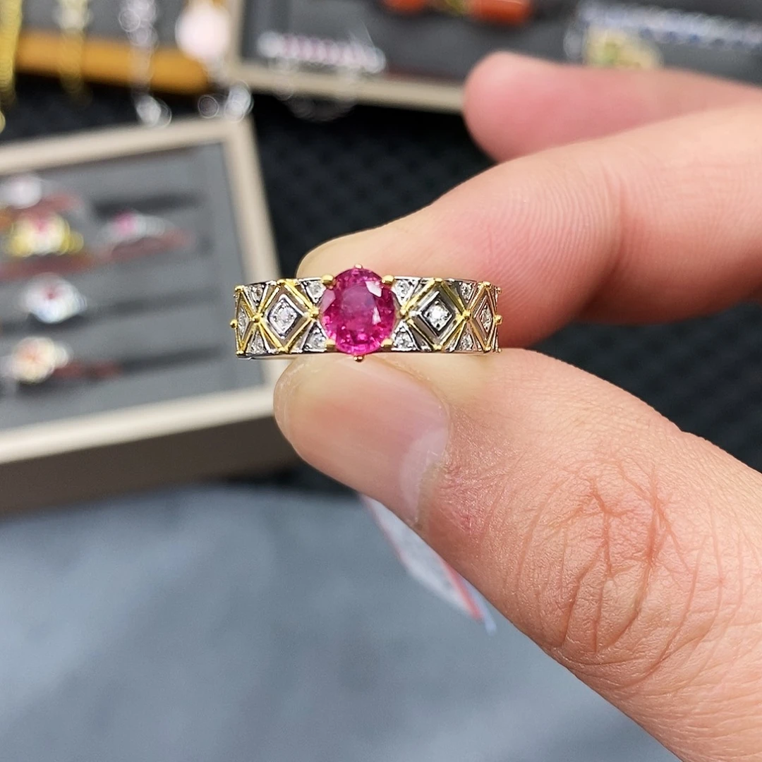 *****戒指红宝石银S925镶嵌